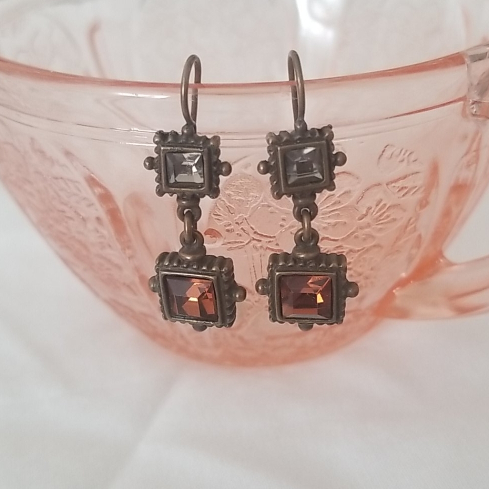 Vintage Style Double Stone Earrings
